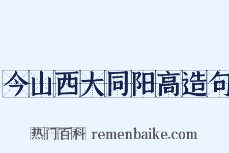 今山西大同阳高造句是什么意思的图片